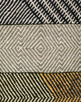 Close up Ouive Striped Chadoui Zanafi - Gold - Flatweave Moroccan Rug (Made-to-order)
