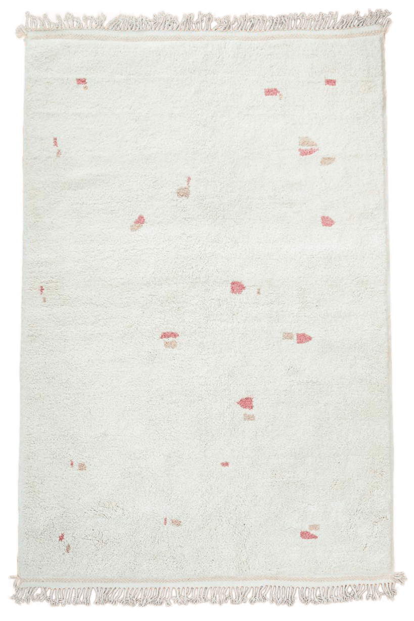 Rose and Champagne Blush PEBBLE Customizable Moroccan Wool Rug