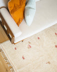 PEBBLE Natural White Moroccan Wool Rug With Beige and Rose Pebble Pattern