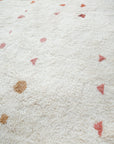 "SPRING" Hand-knotted Moroccan Wool Rug (Made-to-order) - Natural White with Beige, Rose, Burgundy, Eggplant & Pink