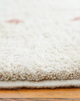 "SPRING" Hand-knotted Moroccan Wool Rug (Made-to-order) - Natural White with Beige, Rose, Burgundy, Eggplant & Pink