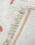 "SPRING" Hand-knotted Moroccan Wool Rug (Made-to-order) - Natural White with Beige, Rose, Burgundy, Eggplant & Pink