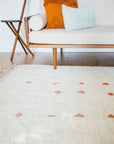 "SPRING" Hand-knotted Moroccan Wool Rug (Made-to-order) - Natural White with Beige, Rose, Burgundy, Eggplant & Pink