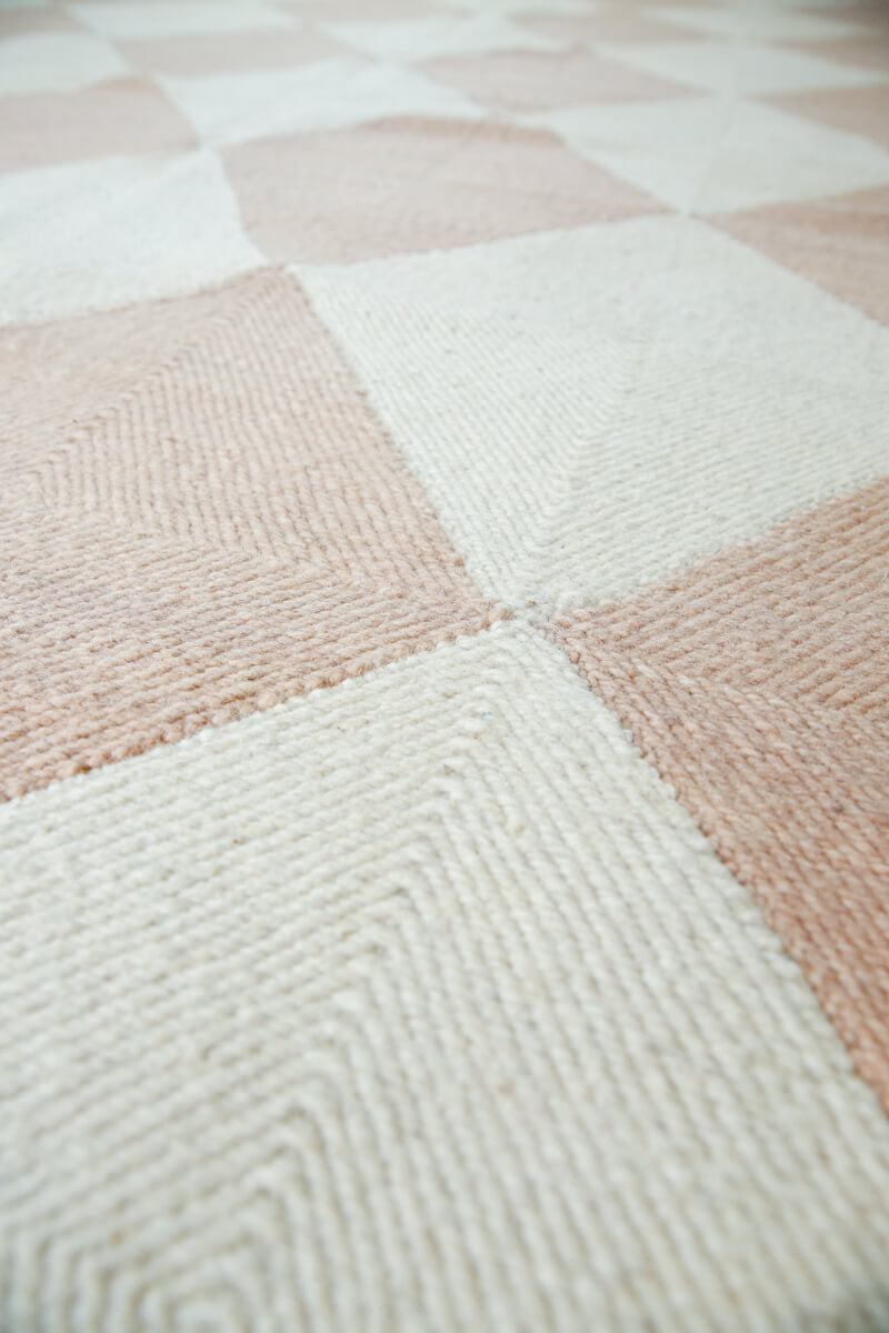 "DIAMOND" Made-to-order Checker Zanafi Wool Runner Rug - Available in 7 Colorways