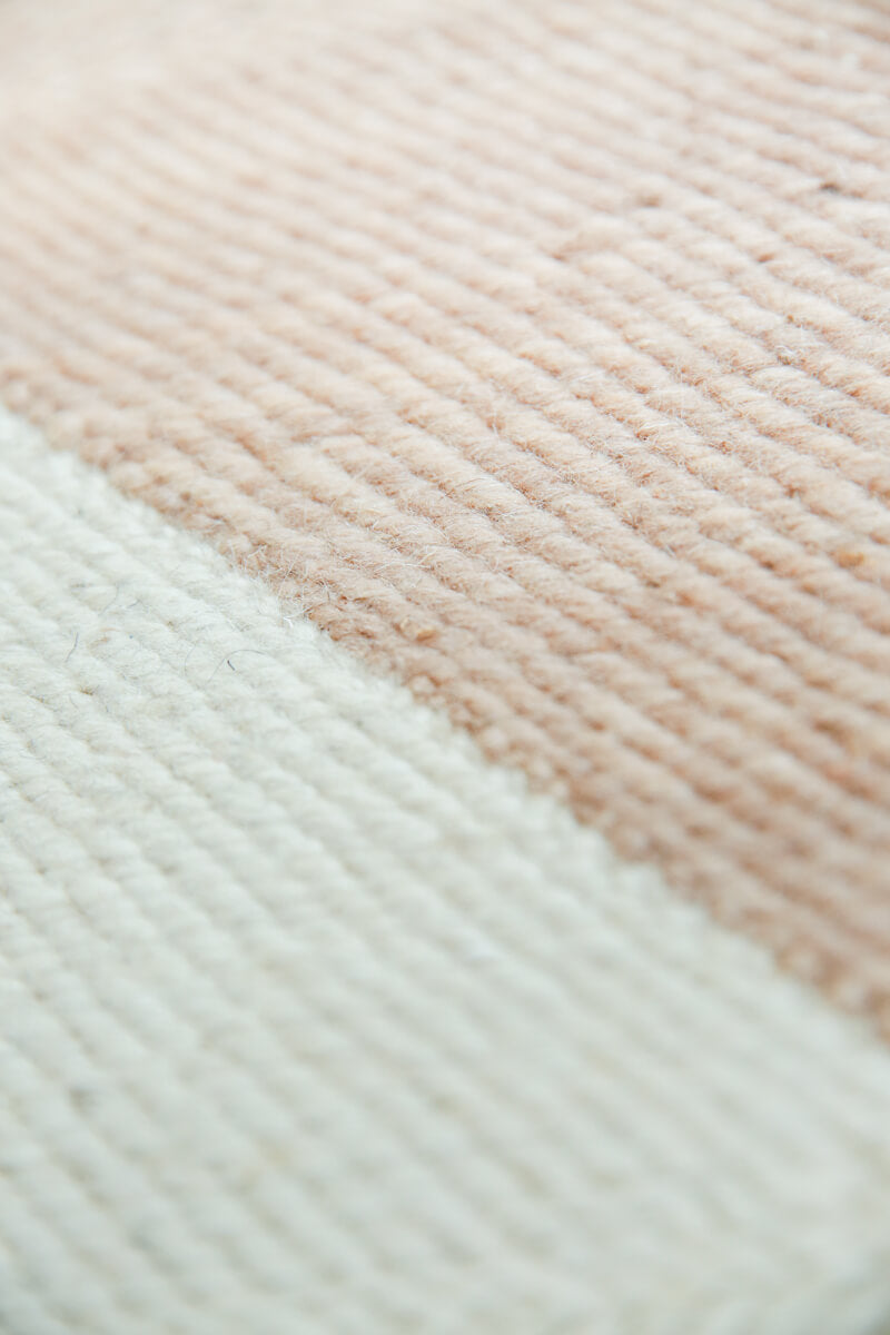 "DIAMOND" Checker Zanafi Flatweave Wool Rug (Made-to-Order) - Champagne Blush
