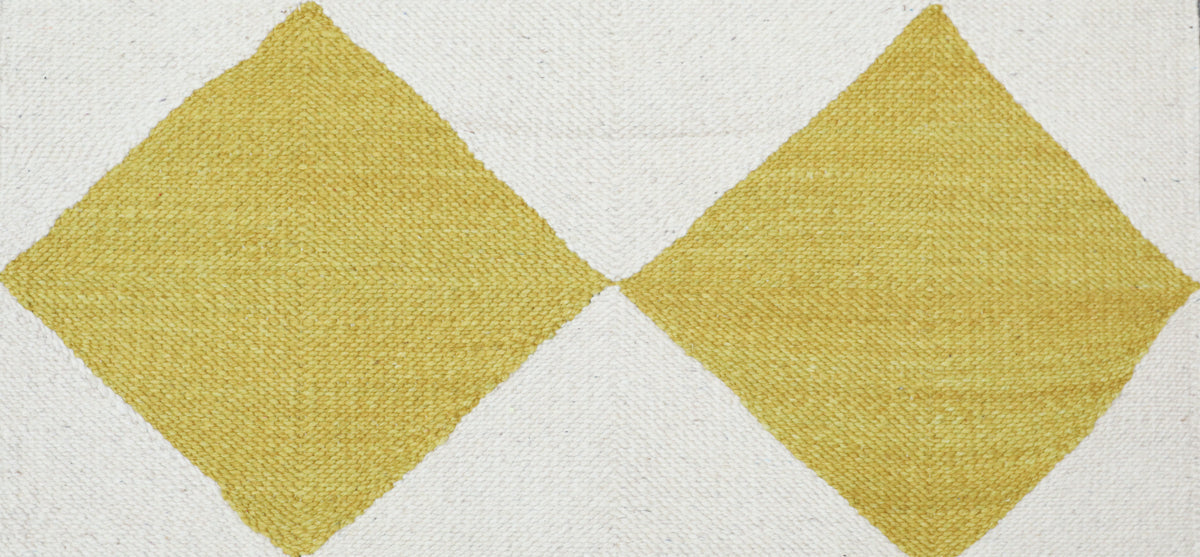 Close up of Dijon and white Diamond Zanafi Moroccan rug