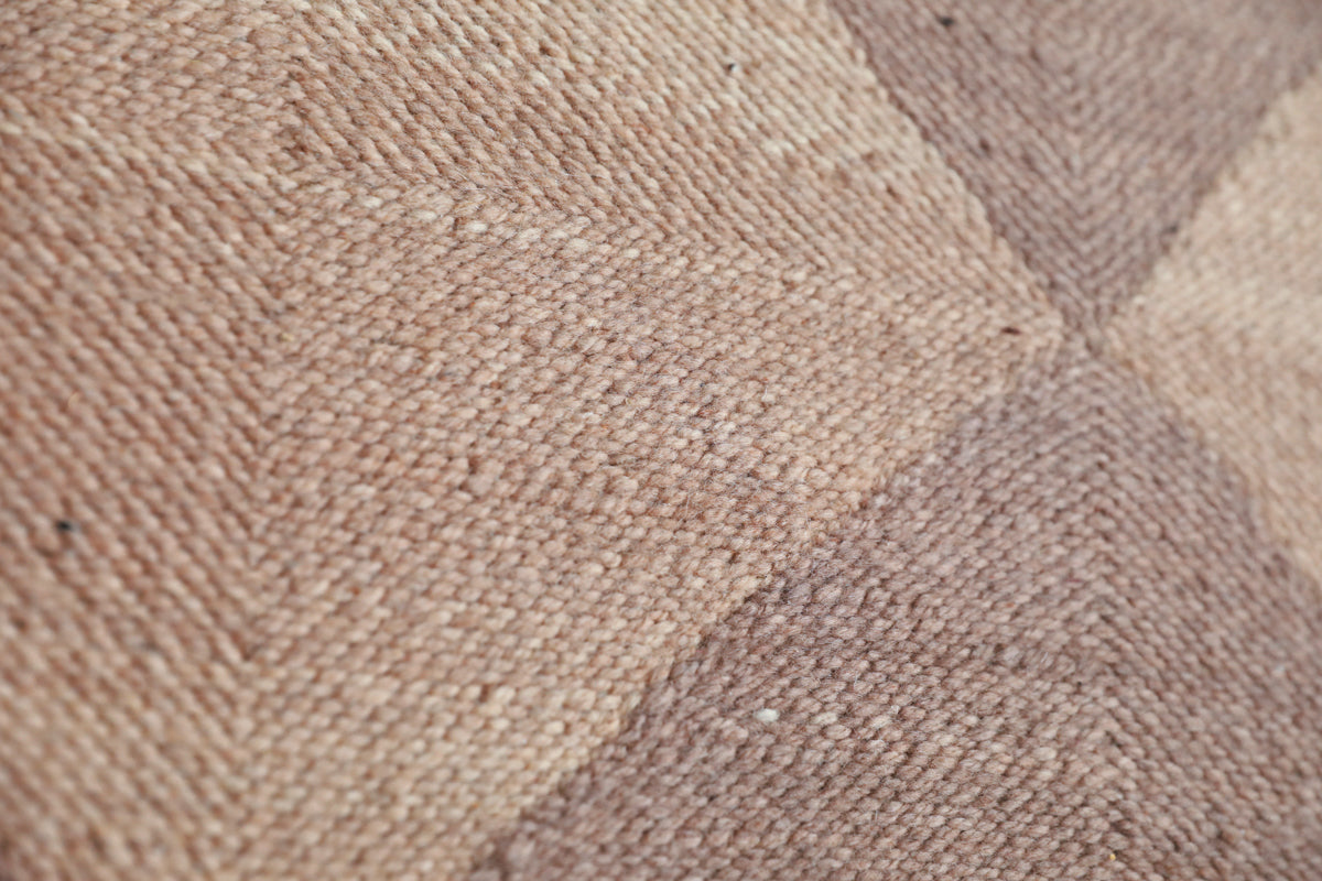 "DIAMOND" Checker Zanafi Flatweave Wool Rug (Made-to-Order) - Champagne Blush+Dusty Rose