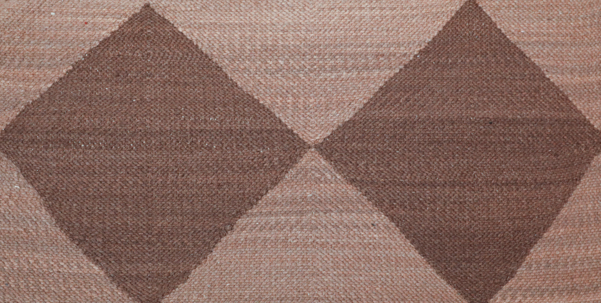 Close up of DIAMOND Made-to-order Rust and Redwood Checker Zanafi Moroccan Wool Rug