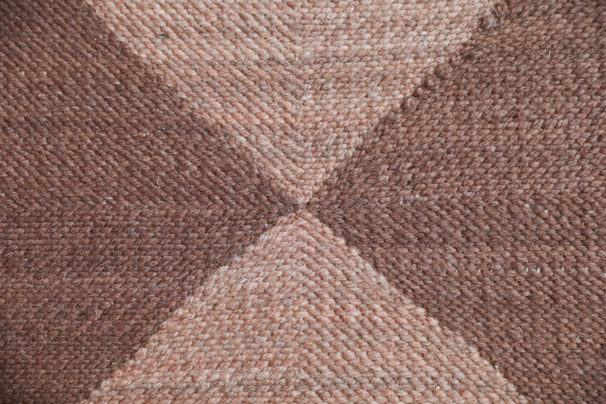 "DIAMOND" Checker Zanafi Flatweave Wool Rug (Made-to-Order) - Redwood+Rust