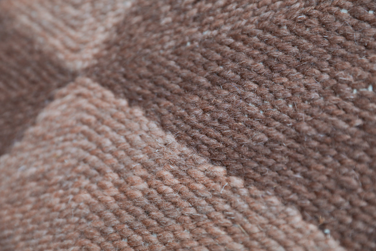 "DIAMOND" Checker Zanafi Flatweave Wool Rug (Made-to-Order) - Redwood+Rust