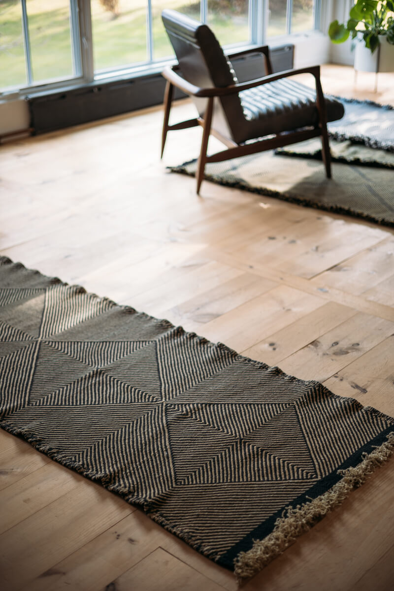 Customizable Made-to-Order Black and Sand Moroccan Zanafi Runner Rug - Available in 3 Colorways