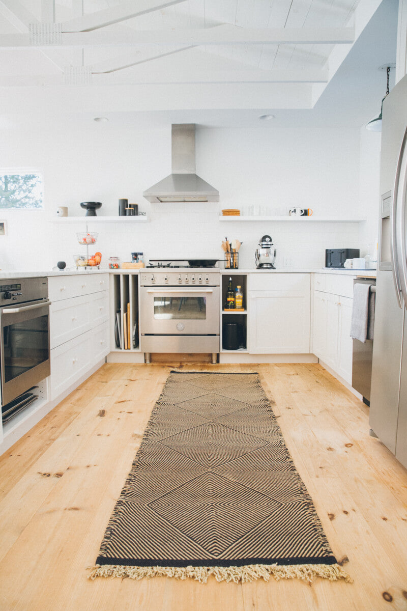 Black + Sand Zanafi Moroccan Kitchen Rug