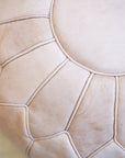 Light Natural - Luxury Quality Genuine Leather Floor Pouf - 22" x 14" inches
