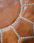 Leather Meditation Zafu / Mini Pouf / Floor seat cushion - Brown