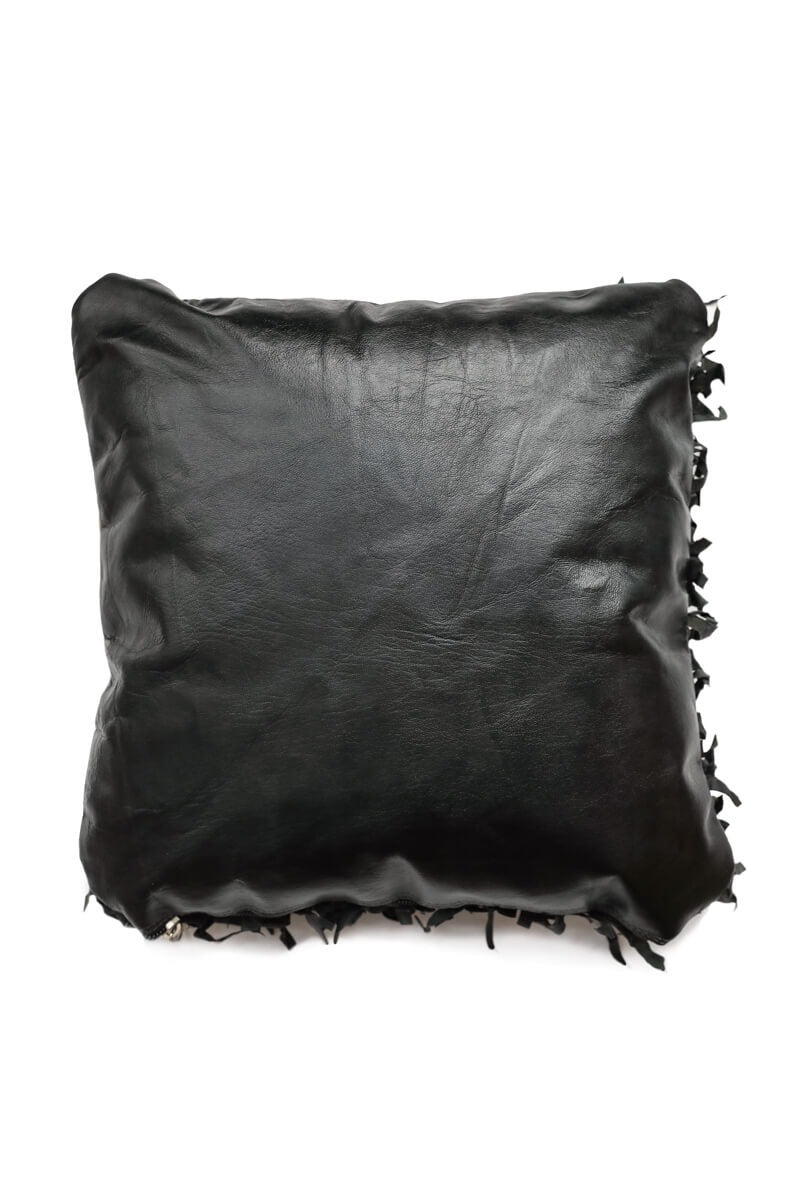 Geometric Shag Leather Decorative Pillow - Desert Sand - 18 x 18" inches