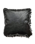 Geometric Shag Leather Decorative Pillow - Desert Sand - 18 x 18" inches