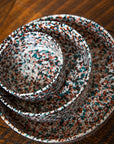 Handmade Ceramic Splatter Paint Bowls - Available in 3 Sizes - Multicolor Teal