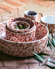 Set of 3 - Chabi Chic Handmade Ceramic Splatter Paint Nesting Bowls - Rust/Terracotta
