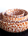 Set of 3 - Chabi Chic Handmade Ceramic Splatter Paint Nesting Bowls - Rust/Terracotta