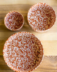 Set of 3 - Chabi Chic Handmade Ceramic Splatter Paint Nesting Bowls - Rust/Terracotta