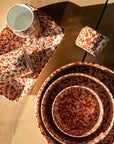 Set of 3 - Chabi Chic Handmade Ceramic Splatter Paint Nesting Bowls - Rust/Terracotta