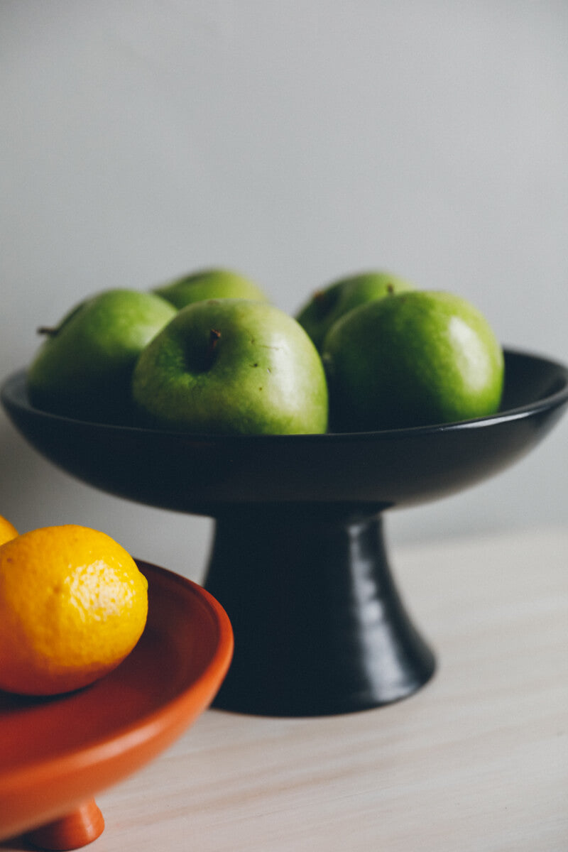 Black Large Tadelakt Fruit Bowl - OUIVE