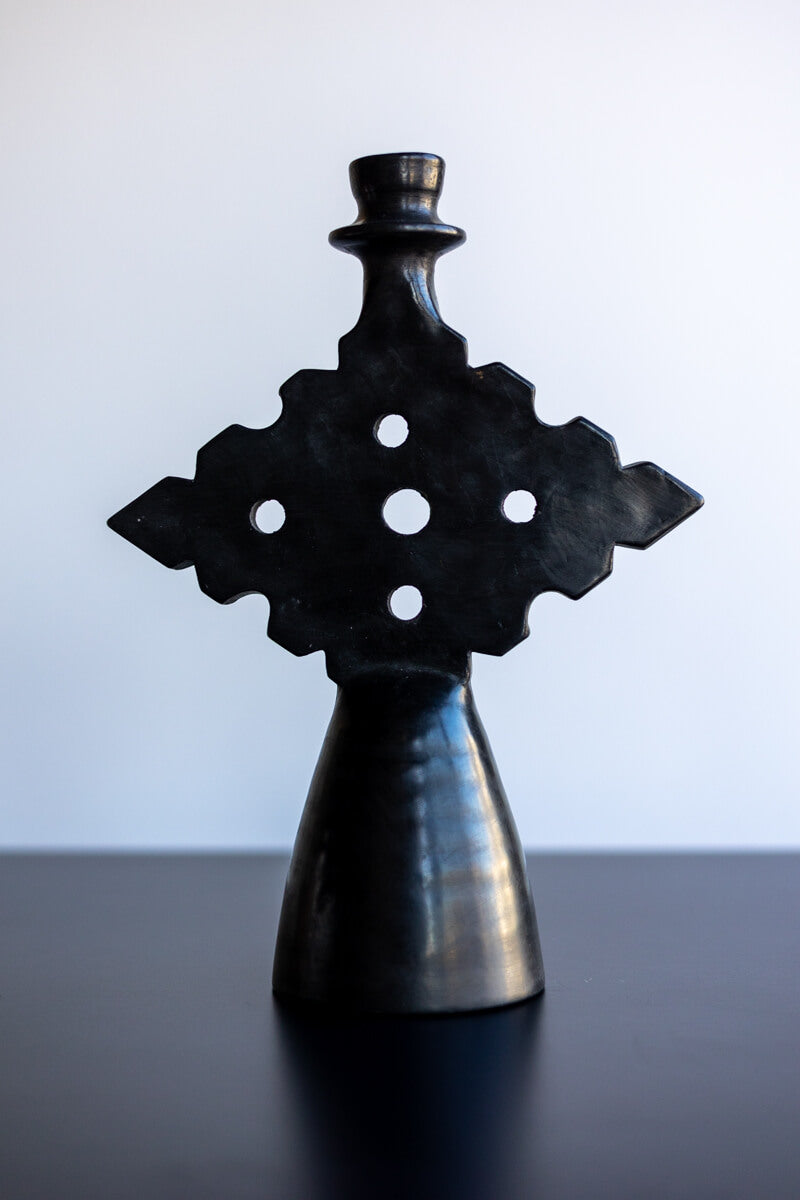 Chabi Chic Black Diamond Tadelakt Candle Holder - Available in 2 sizes