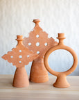 Chabi Chic Raw Terracotta Diamond Candle Holder - Available in 2 sizes