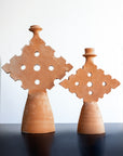 Chabi Chic Raw Terracotta Diamond Candle Holder - Available in 2 sizes