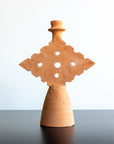 Chabi Chic Raw Terracotta Diamond Candle Holder - Available in 2 sizes