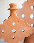 Chabi Chic Raw Terracotta Diamond Candle Holder - Available in 2 sizes