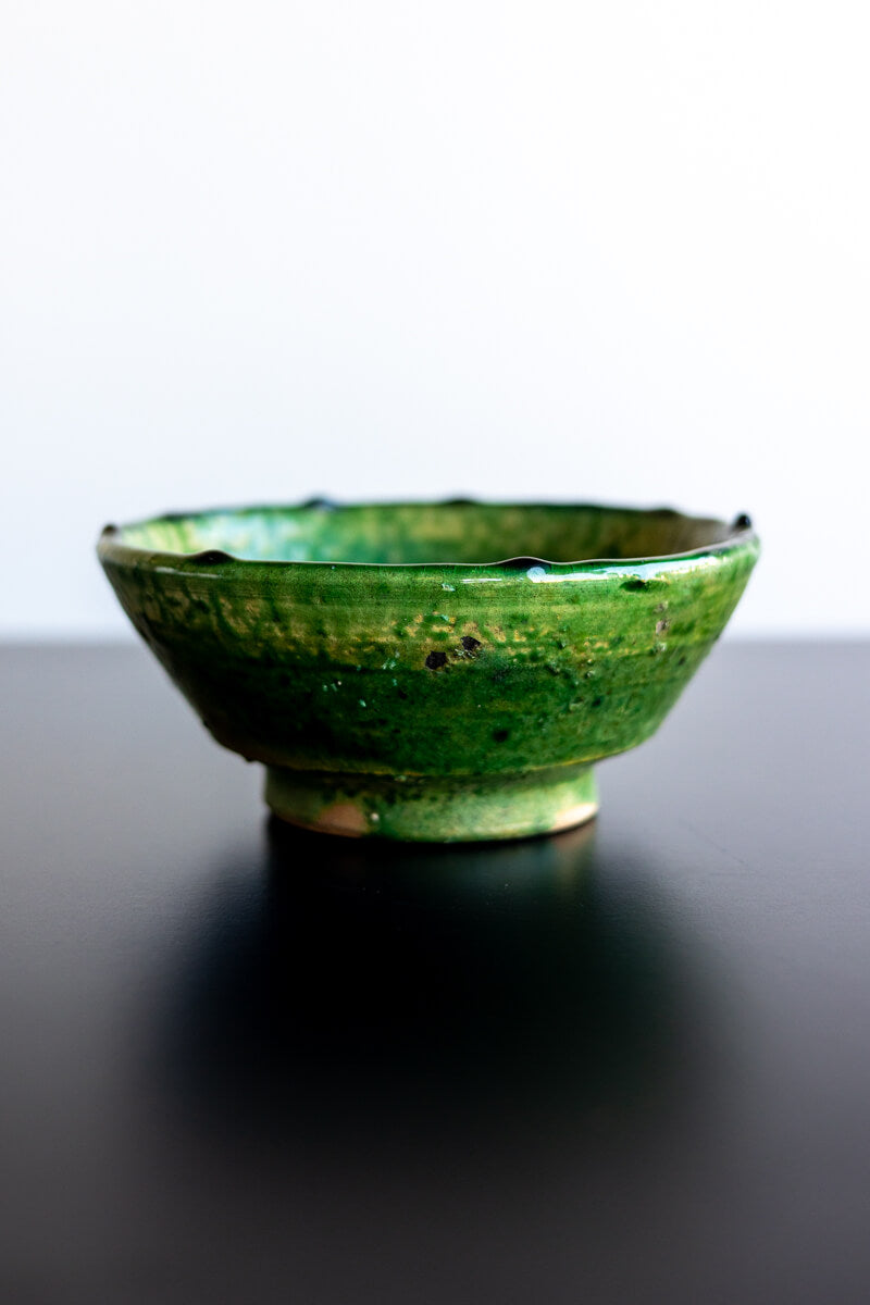Handmade Green Tamegroute Moroccan Ceramic Bowl
