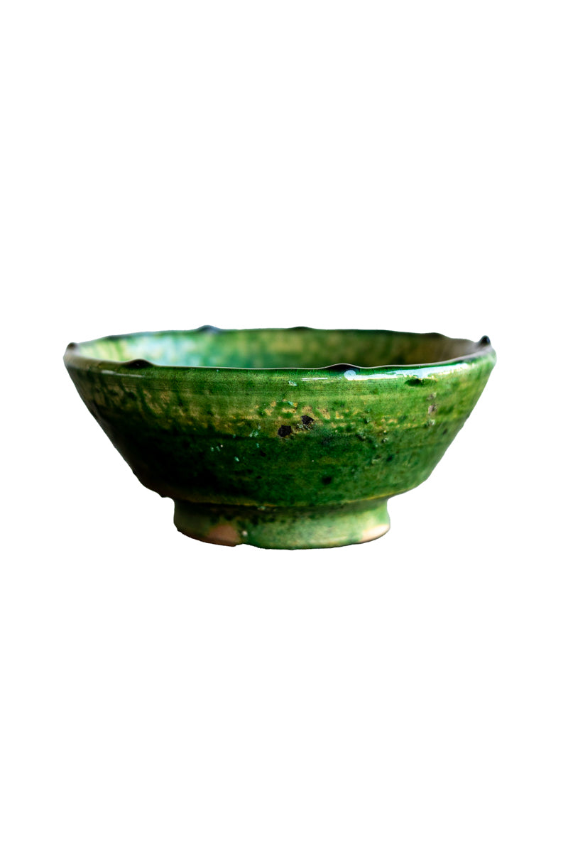 Handmade Green Tamegroute Moroccan Ceramic Bowl