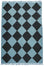 DIAMOND Made-to-order Light Blue and Black Checker Zanafi Moroccan Wool Rug