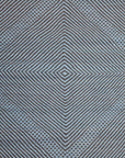Close up of Diamond pattern of Light Blue + Charcoal Made-to-order Zanafi Moroccan Wool Rug