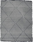 Light Blue + Charcoal Made-to-order Zanafi Moroccan Wool Rug - Available in 4 Colorways