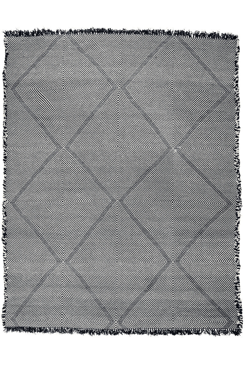 Black + White Made-to-order Zanafi Moroccan Wool Rug