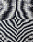 close up of diamond pattern from above Black + White Moroccan Wool Rug