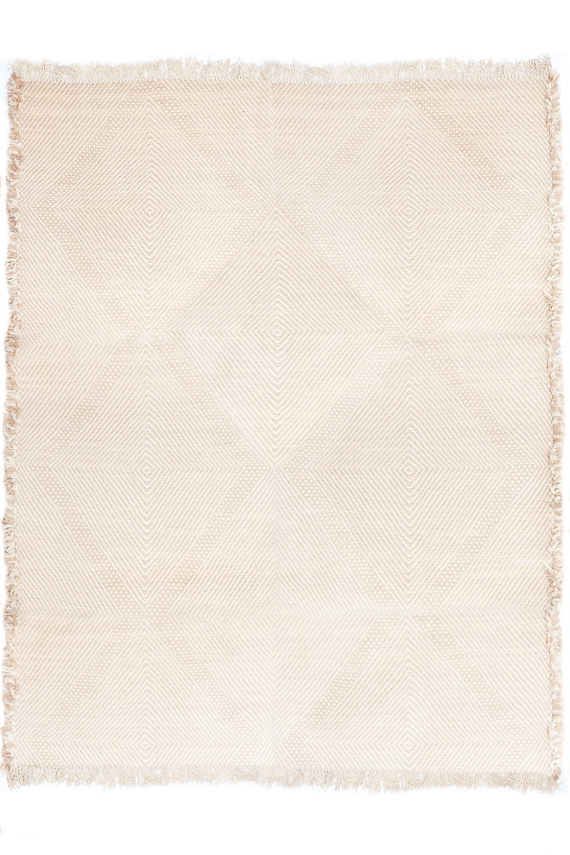 Champagne Blush + White Made-to-order Zanafi Moroccan Wool Rug