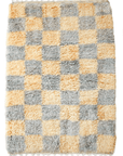 Dusty Lavender & Peach Checker Beni Mini Moroccan Wool Rug - 2x3 ft
