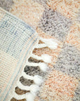 Dusty Lavender & Peach Checker Beni Mini Moroccan Wool Rug - 2x3 ft
