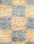 Dusty Lavender & Peach Checker Beni Mini Moroccan Wool Rug - 2x3 ft