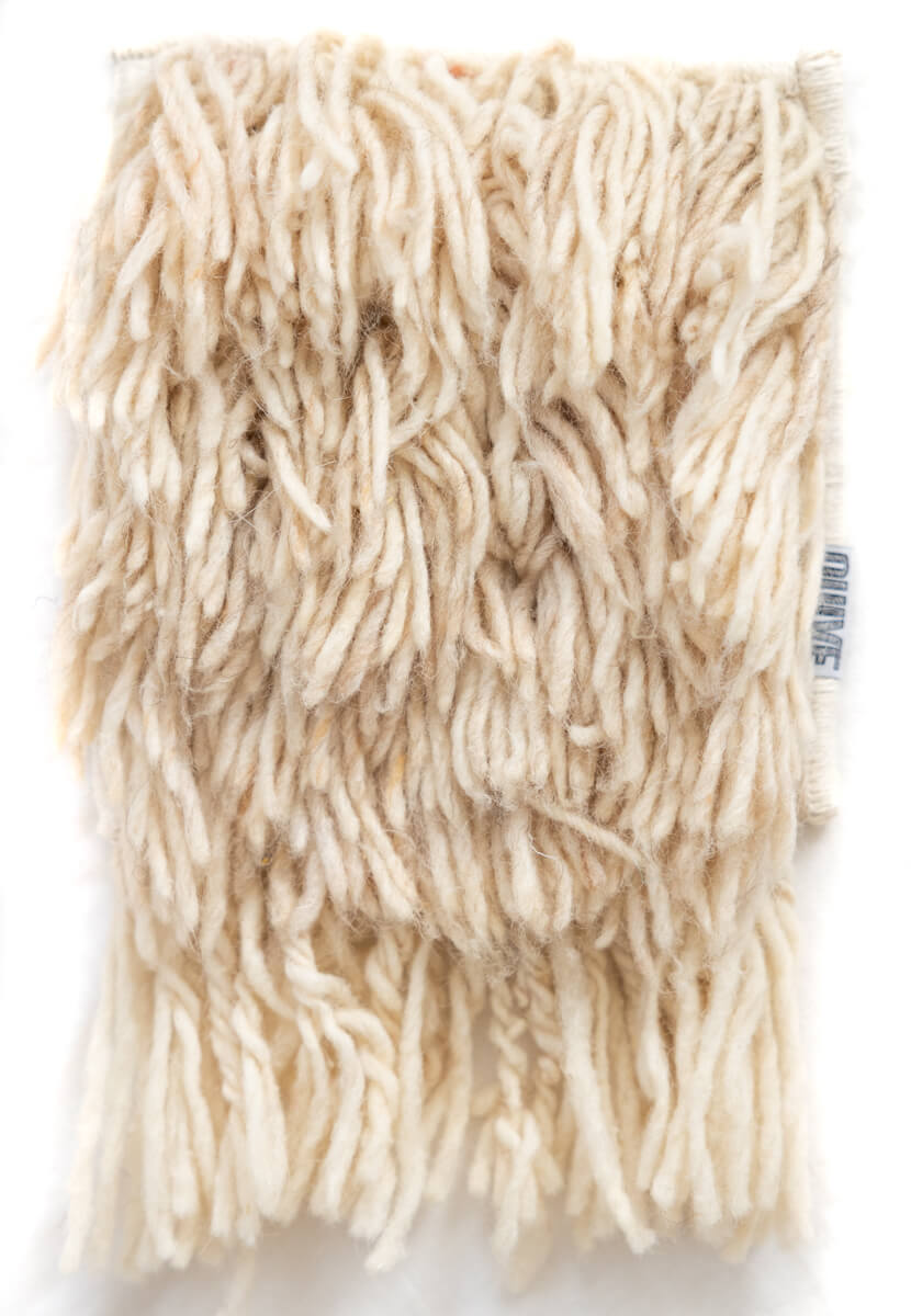 Made-to-order Sunset Reversible Shag Moroccan Wool Rug - Natural White with Striped Back
