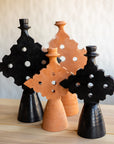 Chabi Chic Raw Terracotta Diamond Candle Holder - Available in 2 sizes