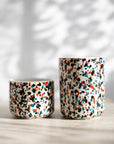 Chabi Chic Handmade Splatter Paint Ceramic Cup - Avail. in 4 oz & 8oz - Multicolor Teal