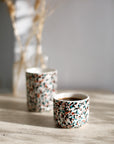 Chabi Chic Handmade Splatter Paint Ceramic Cup - Avail. in 4 oz & 8oz - Multicolor Teal