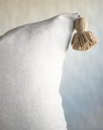 20" Moroccan Pom Pom Pillow - Cream with Beige Pom-poms