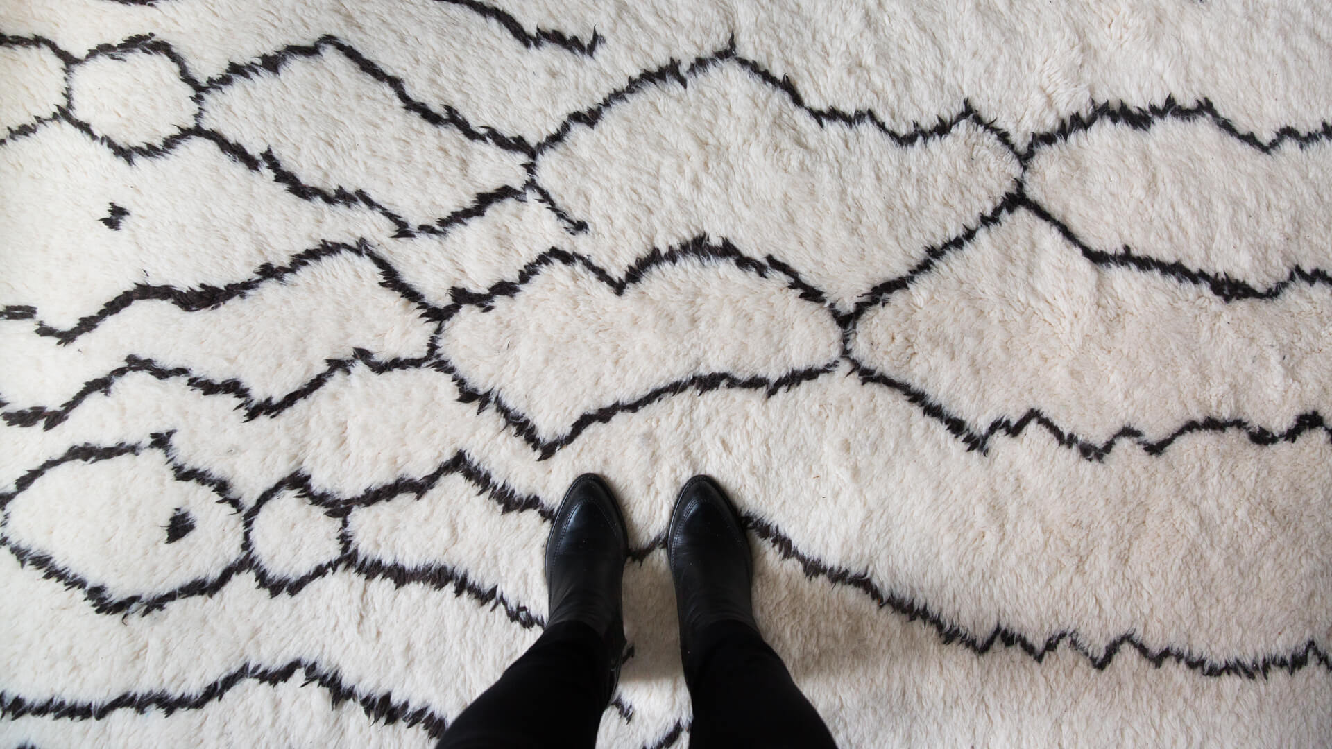 Beni Ourain moroccan rug modern abstract area rug