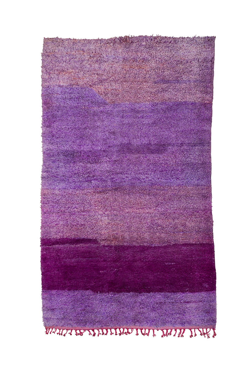 Purple Ombré Vintage Beni Mguild Moroccan Rug - 9&#39;3 x 5&#39;6