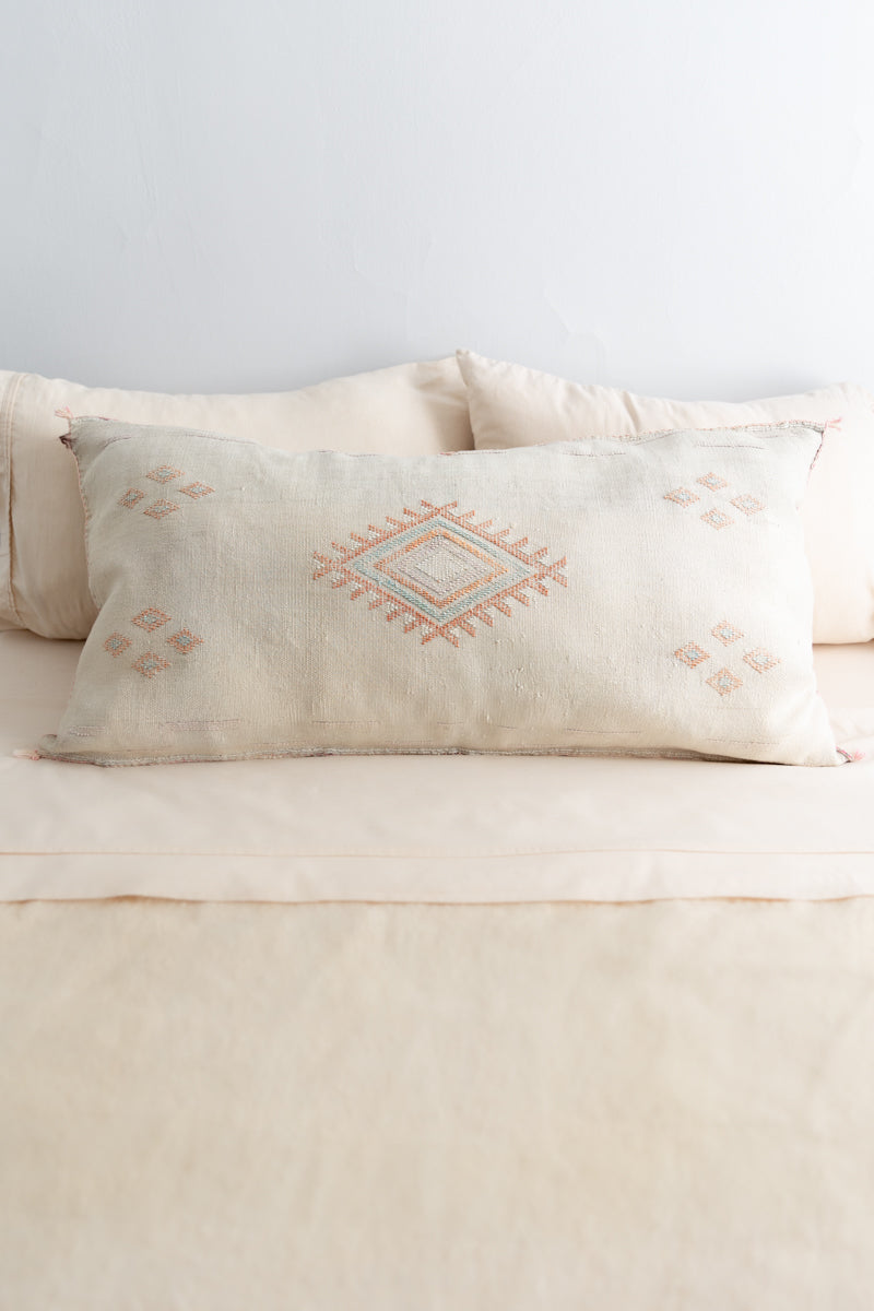 Linen Colored Moroccan Sabra Lumbar Pillow - 19